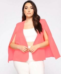 NWT Neon Pink Fashion Nova Cape Blazer
